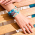 Bracelet en pierre précieuse en forme de champignon en verre Firefly en turquoise | argent sterling 925